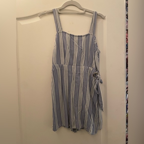 Blue and White Stripped Romper Dress - Picture 2 of 3